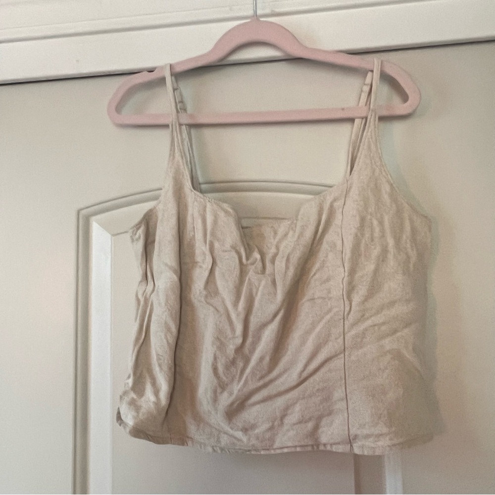 Abercrombie & Fitch Linen Corset Cropped Top 🤍